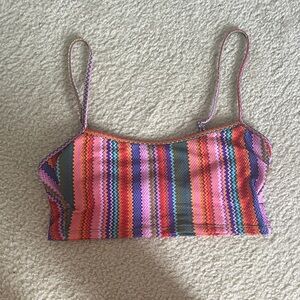 Colorful Striped Bikini Top